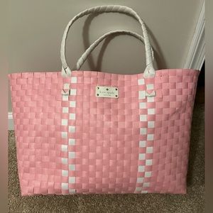Kate spade tote- new never used- pink/white